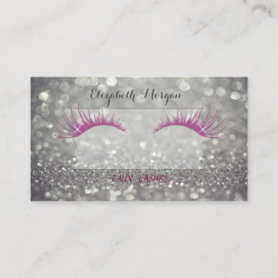 Cartão De Visita Chic Elegante, Glittery, Bokeh, Faux Lashes