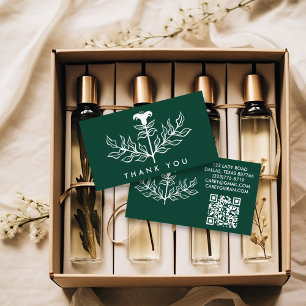 Cartão De Visita Chic Elegante White Lily QR Pedido de código Obrig