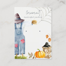 Cartão De Visita Chic Fall Autumn Pumpkin Scarecrow Earring Display