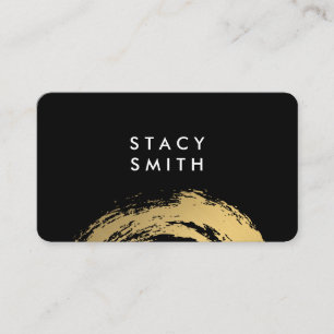 Cartão De Visita Chic Faux Dourado escovado / (preto / branco)