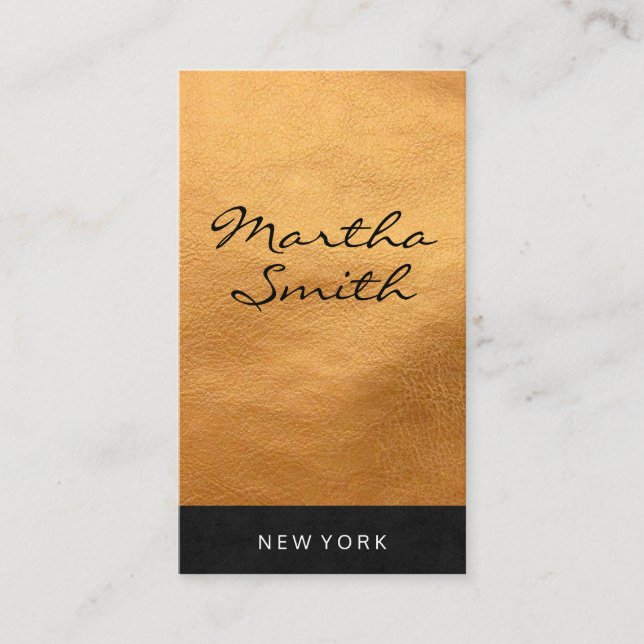 Cartão De Visita Chic Faux Leather | Executivo (Frente)