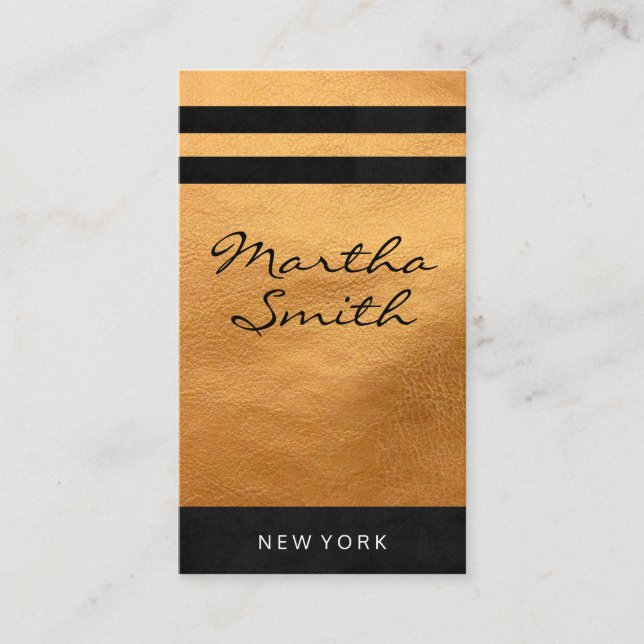 Cartão De Visita Chic Faux Leather | Executivo II (Frente)