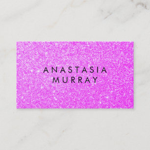 Cartão De Visita Chic, Feminino & Glam Lilás Roxo Brilho Faíscas
