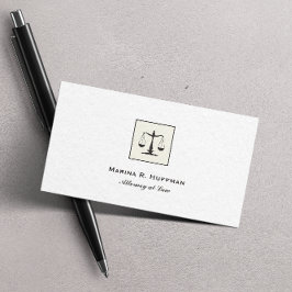 Cartão De Visita Chic Frame Attorney Justice Scale Professional