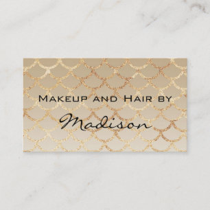 Cartão De Visita Chic & Glam Dourado Sereia Brilho Maquiador
