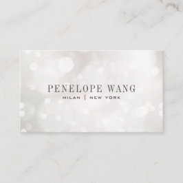 Cartão De Visita Chic Glitter Whimsy Silver White Bokee