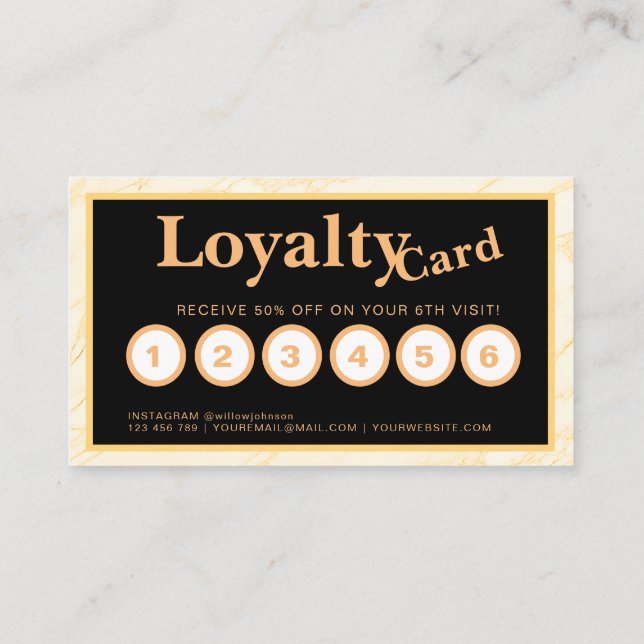 Cartão De Visita Chic Makeup Artist Hair Salon Loyaly Card (Verso)