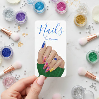 Cartão De Visita Chic Manicurist Nail Technician QR Code Stylish