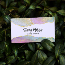 Cartão De Visita Chic Modern Bright Trendência Dourada Colorida Cód