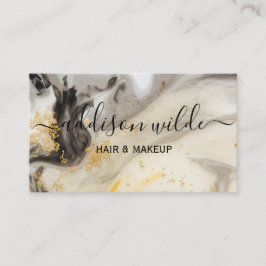 Cartão De Visita Chic Moderna do Marble Moderno Elegante Dourado