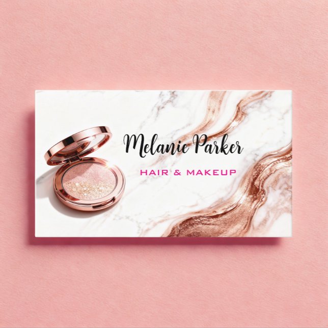 Cartão De Visita Chic Rosa Dourado Marble (Criador carregado)