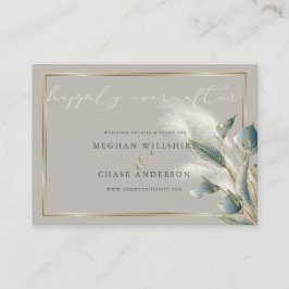 Cartão De Visita Chic Teal Anthurium e Ivory Pampas Grass