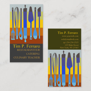 Cartão De Visita Chicoteie-o cozinheiro chefe culinário de