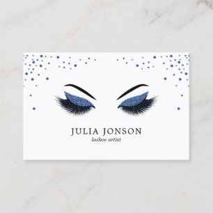 Cartão De Visita Chicotes modernos com o maquilhador azul escuro do