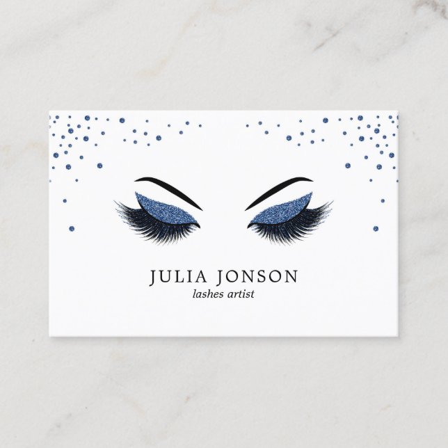 Cartão De Visita Chicotes modernos com o maquilhador azul escuro do (Frente)