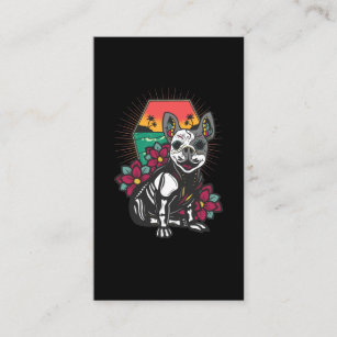 Cartão De Visita Chihuahua Sugar Skull Mexicano