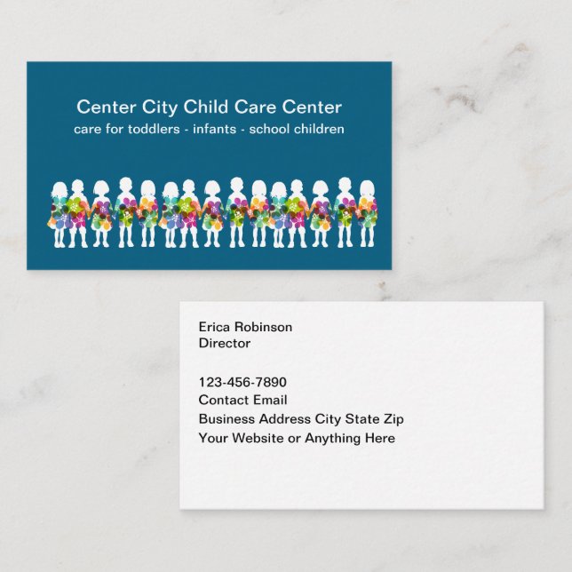 Cartão De Visita Childcare Center Theme Business Cards  (Frente/Verso)