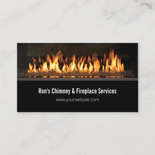 Cartão De Visita Chimney & Fireplace Services Repairs Business Card (Frente)