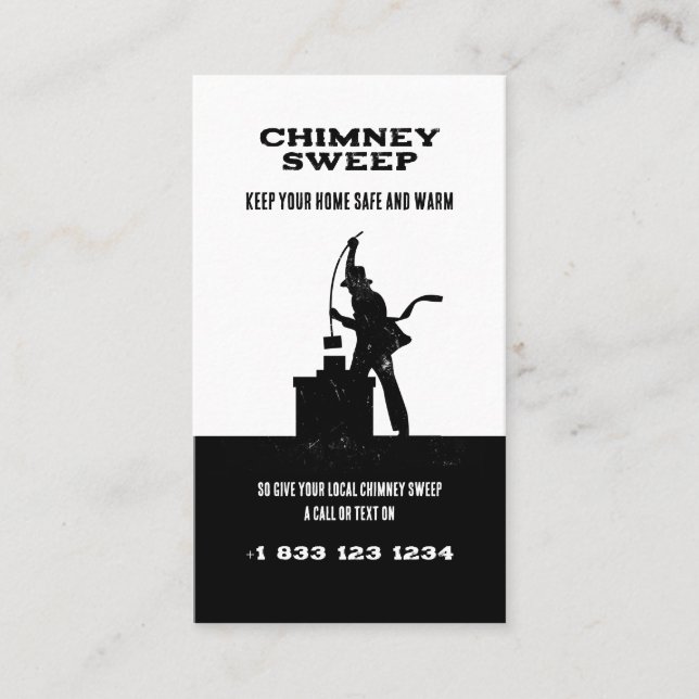 Cartão De Visita Chimney Sweep | Profissional (Frente)