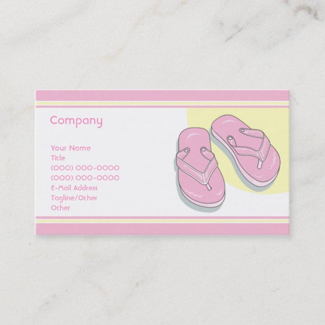 Cartão De Visita Chinelos cor-de-rosa (Frente)