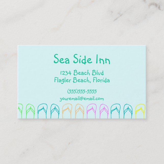 Cartão De Visita Chinelos da praia (Frente)