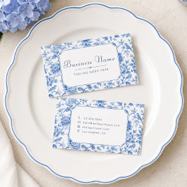 Cartão De Visita Chinoiserie Floral Toile Azul