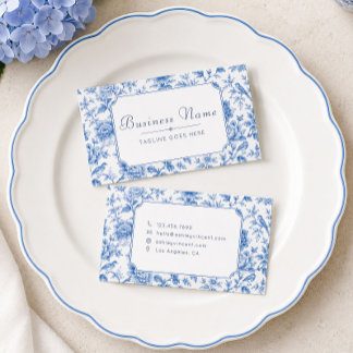 Cartão De Visita Chinoiserie Floral Toile Azul