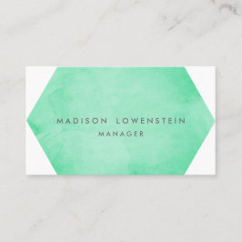 Cartão De Visita Chique brilhante da aguarela moderna do verde da