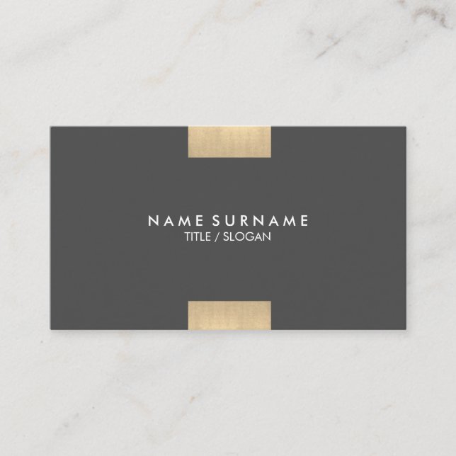 Cartão De Visita Chique Dourado impresso Kraft moderno elegante do (Frente)