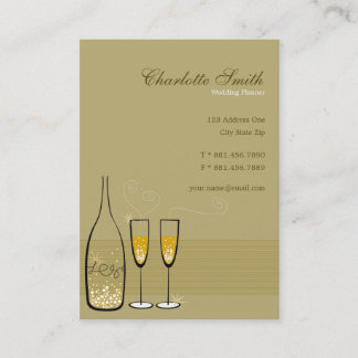 Cartão De Visita Chique moderno elegante borbulhante dourado à moda