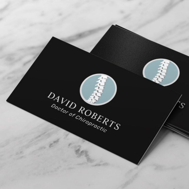 Cartão De Visita Chiropracine Logotipo de coluna profissional (Criador carregado)