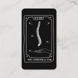 Cartão De Visita Chiropracinha Preta e Branca com Placa Tarot Místi
