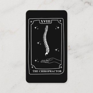 Cartão De Visita Chiropracinha Preta e Branca com Placa Tarot Místi