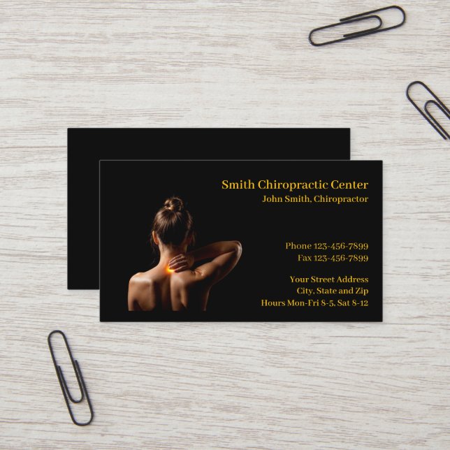 Cartão De Visita Chiropractic Chiropractic Clinic Business Card (Frente/Verso In Situ)
