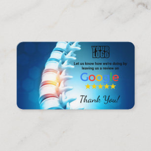 Cartão De Visita Chiropractor Google Review Modelo Card com QR -