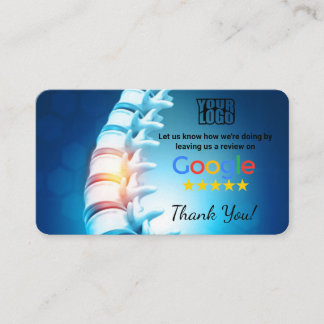 Cartão De Visita Chiropractor Google Review Modelo Card com QR -