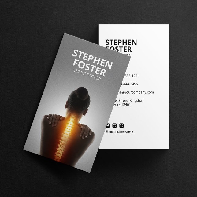 Cartão De Visita Chiropractor Massage Terapêutica Spine Ajuste Bran (Criador carregado)