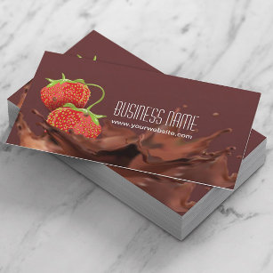 Cartão De Visita Chocolate doce e morangos
