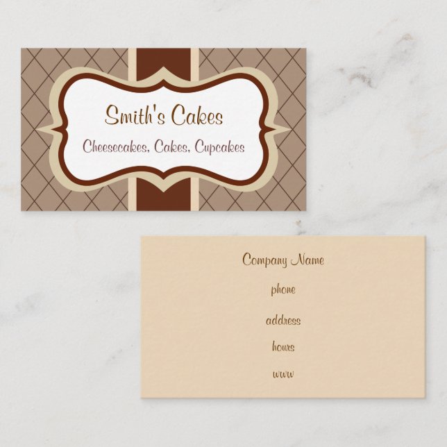 Cartão de Visita Chocolate Xadrez Personalizado (Frente/Verso)