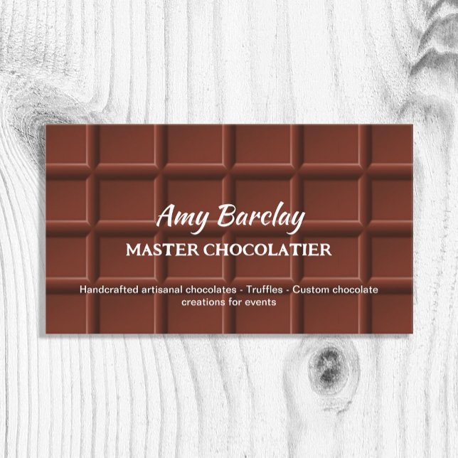 Cartão De Visita 🍫 Chocolatier Personalizado (Chocolate Business Cards)