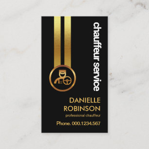 Cartão De Visita Chofer das Linhas Douradas em Greve de Elegância N