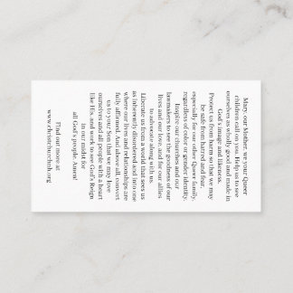 Cartão De Visita Christ Church Rainbow Madonna Card