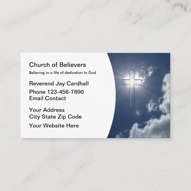 Cartão De Visita Christian Church Clergy Business Cards (Frente)