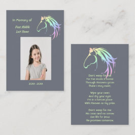Cartão De Visita Christian Memorial Keepsake Pastel Horse Art