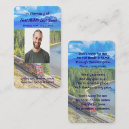 Cartão De Visita Christian Memorial Train Rail Tram Railway