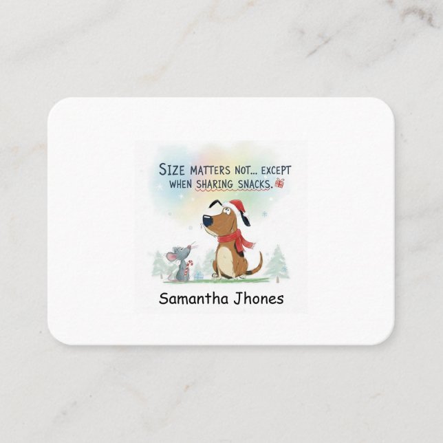 Cartão De Visita Christmas business card  funny dog  (Frente)