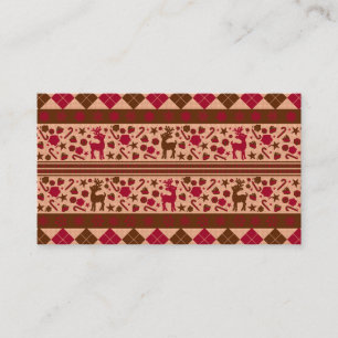 Cartão De Visita Christmas Ornaments and Reindeers