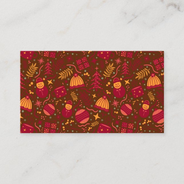 Cartão De Visita Christmas Ornaments Burgundy (Frente)