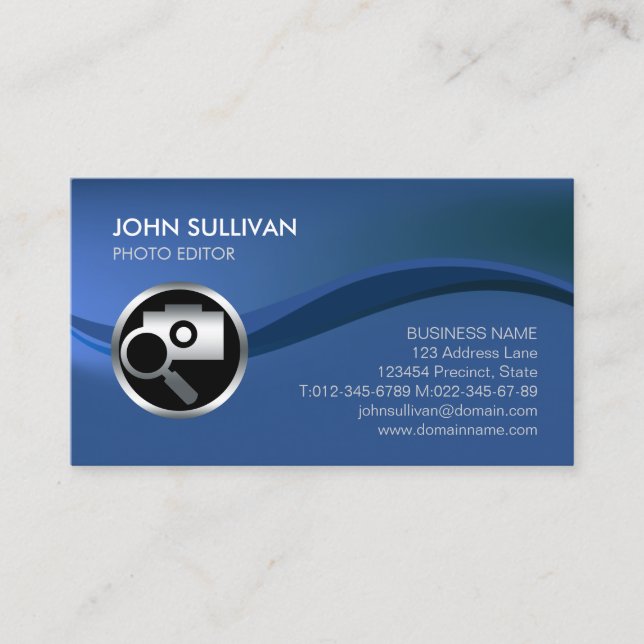 Cartão De Visita Chrome Camera Icon Photographer Business Card (Frente)