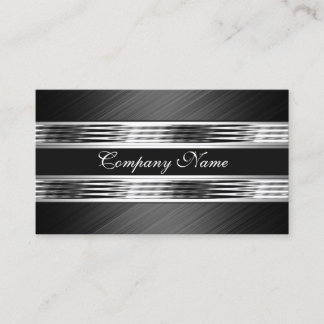 Cartão De Visita Chrome metálico Elegante Preto 2